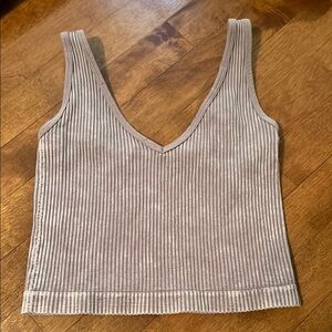 Purple Plunge Neckline Tank top